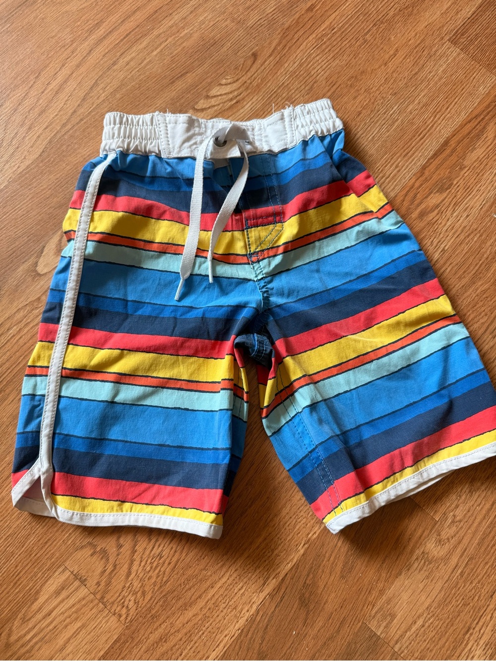 Hanna Andersson Board Shorts Kids Swim Shorts with Drawstring 4 Striped Retro